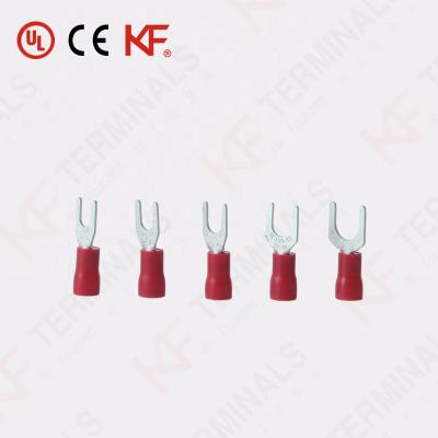 China Free Sample China Manufacturer SV1.25-5 PVC Crimp Copper Single Fork Terminal Connectors Insulated Spade Terminals for sale