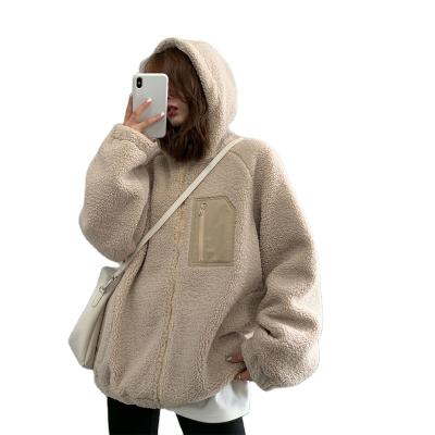 China 2022 New Design Anti-wrinkle Boyid Women's Faux Fleece Elegant Fur Coat Loose Warm Women's Lambskin Jackets Woolen for sale