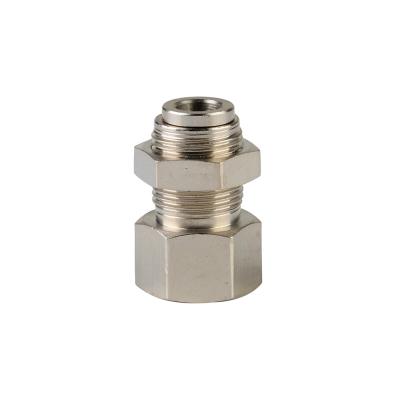 China Brass Nickel Plated Pneumatic Brass Pressing Fittings MPC Fluid Straight Male Pressing Fitting for sale