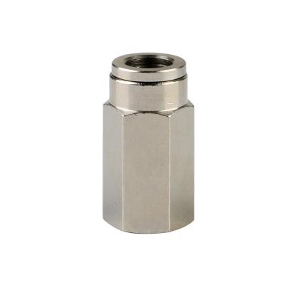 China Brass Nickel Plated Push In Air Fittings MPCF Brass Push In Fittings for sale