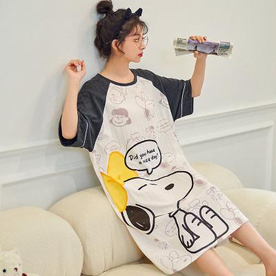 China QUICK DRY High Quality Women Cotton Sleepwear Shorts Sleeve Appealing Style Loose Pajamas for sale