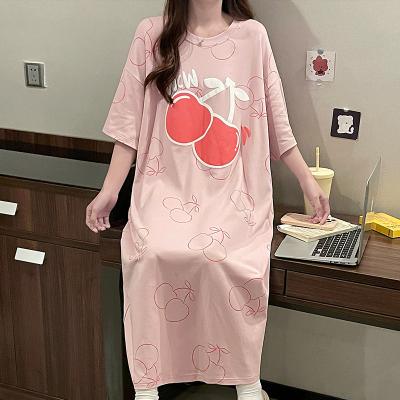 China China Manufacturer Short Sleeved Sleeping Wear Round Neck Summer Shorts Nightgown Girl Cotton QUICK DRY Pajamas for sale