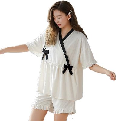 China QUICK DRY pajamas spring and long-sleeved princess Korean Style Home Wear summer cotton two places for sale