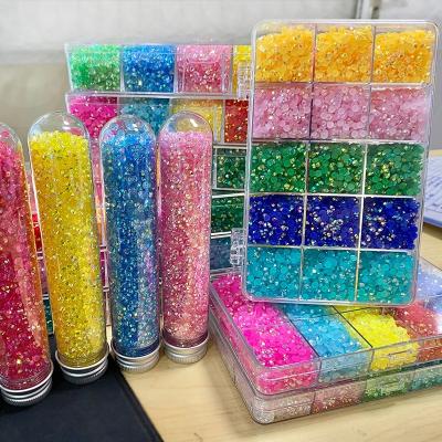 China Factory direct sales same hotfix Jelly Bottom resin flat cut crystal fake stones non return nail art decoration for pet cat pendant for sale