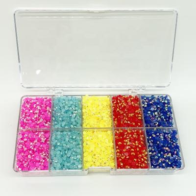 중국 Multi Colors Fancy Crystal Diamonds Flat Back Nail Stone Box DIY Designs Mix For Box Bling Set 판매용