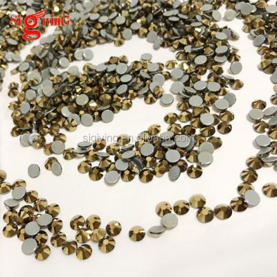 China 12 facets cut hot fix (same cuts) ss16 Aurum stones rhinestone crystals ornaments for clothing for sale