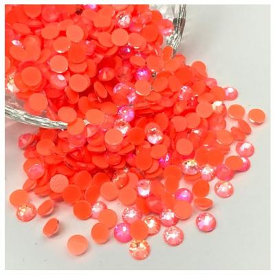 China Free Sample Same Color Glass Flatback SS6-SS30 3D Charm Gems DIY Cut Luminous Neon Nail Art Decorations for sale