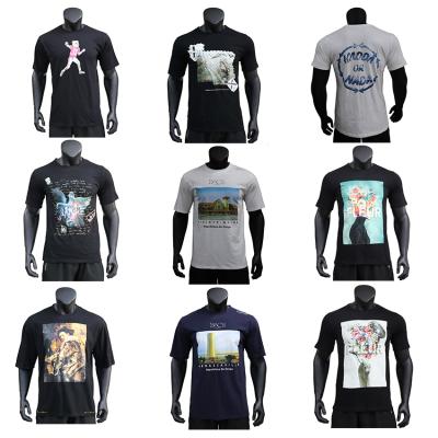 China OEM Manufacturers Anti Shrink DTG Neck T-shirt Men Custom Printing Round Short Sleeves Cotton Tee Shirt Tops for sale