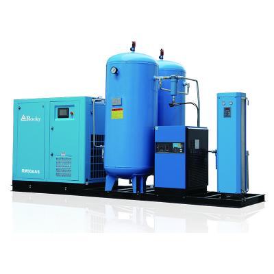 China Lubricated 22kW 30Hp Skid Mounted Air Compressor With Tank With Refrigerated Air Dryer for sale