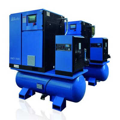 China Lubricated Laser Cut Frequency Inverter Driven 22 Kw 30 HP Screw Air Compressor for sale