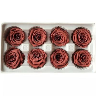 China Gift Wedding Decoration 4-5cm Everlasting Durable Genuine Natural Preservation Rose Head for sale