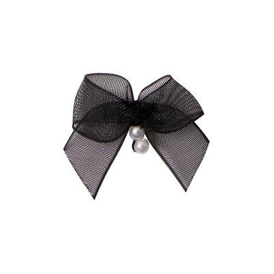 China Cute Hair Accessories 200Pcs Satin Ribbon Bows With Bead Craft Christmas Party Decor Gift Wrapping Crystal Bowknots DIY Sewing Accessories for sale