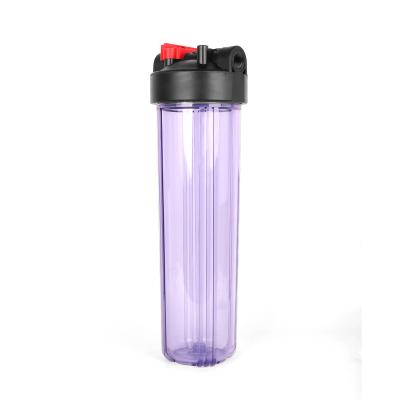 China Household MSQ 20 Inch Clear Purple Large Plastic Water Bottle Product High Pressure Water Filter Housing for sale