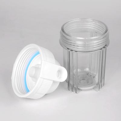 China Household MSQ 5 INCH 2''/4'' (Plastic tooth) Transparent Plastic Water Purifier Filter Bottle Housing Filter For Pre Water Treatment for sale