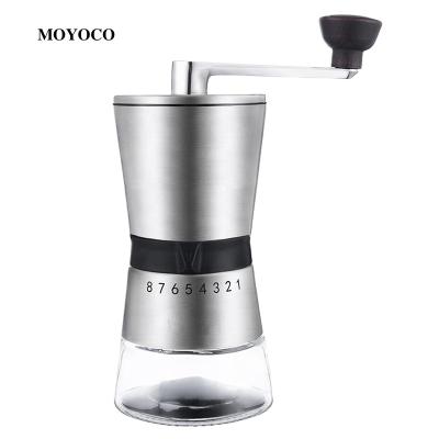 China Car Moyoco Amazon Hot Sale 2021 304 Stainless Steel Asjutable Core Hand Coffee Manual Espresso Turkish Coffee Grinders For Sale for sale