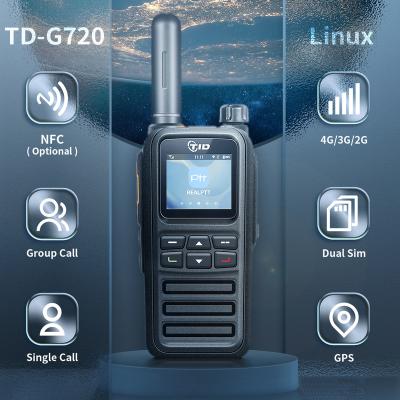 China TID TD-G720 4G LTE PTTs wakie national android POC walki talki 100km handheld micro SIM Card radio walkie talkie for sale