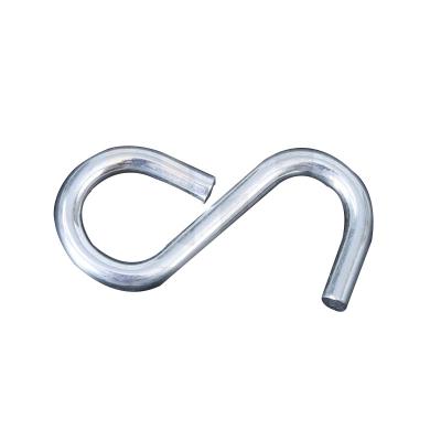 China Professional Heavy Industry Hot Selling Zinc Solid Silver Welded IRON Metal S Hook Hanger Clasp For Bag/Tent for sale