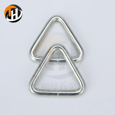 China Factory Price White Galvanized Triangle Metal Durable Waterproof Iron Wire Solid Ring For Bag/Purse/Whipping Accessories for sale