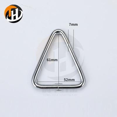 China Good Quality Eco-friendly Iron Metal Wire Chrome Plated Triangle Ring Chrome Coating Buckle For Bags China for sale