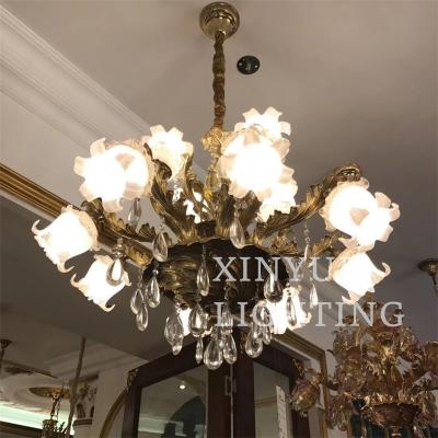 China New Arrival Modern French Style Romantic Chandelier All Copper Retro Chandelier Factory Custom for sale