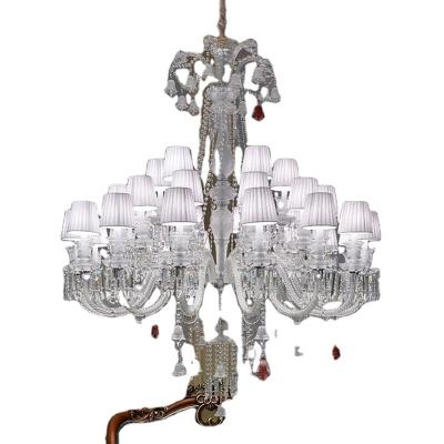 China Modern Italian Crystal Chandeliers Classic Glass Candle Crystal Chandelier With Lampshade for sale