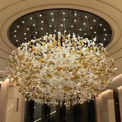 China Modern Hand Blown Glass Pendant Lamps Villa Hotel Lobby Art Decor Murano Glass Art Chandelier Lighting for sale