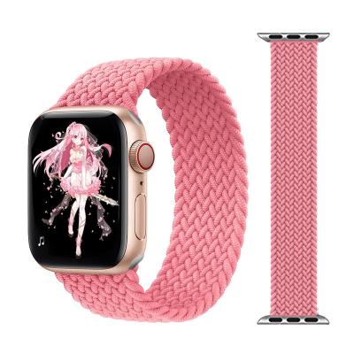 China Nylon For Apple Watch Bands 38mm 40mm 42mm Belt Strap 44mm Elastic Woven Nylon Braided Solo Loop Strap apple7 Se 6 5 4 3 2 1 for sale