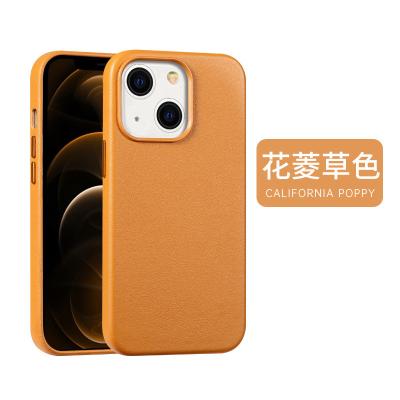 China FOR iPhone 13 Pro Max Fashion Magesafe Mobile Cell Phone Case And Accessories Luxury Genuine Leather Phone Cover For 14 13 13pro 13promax Case for sale