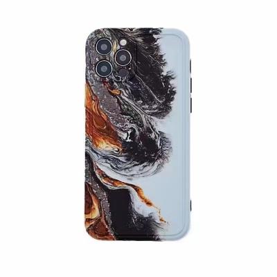 China Shockproof to Trace Custom New Fashion Mobile Phone Back Cover IMD Luxury Marble Cases and Bags for iphone 13 pro max for sale