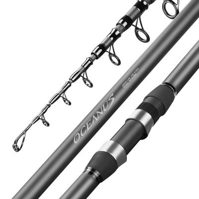 China LINNHUE Spinning Rod 2.4m-5.4m High Quality Super Light 5/6/7/8 Sections Long Carbon Handle Carbon Fiber Telescopic Fishing Rod for sale