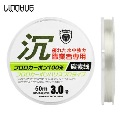 China Linnhue High Strength 50m 100% Fluorocarbon Carbon Fiber Fishing Lines Super Strong Line Carbon Fiber Fishing Monofilament Fluorocarbon Thread for sale