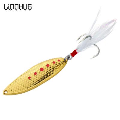 China LINNHUE 1pcs Hard Groundbaits 5g 7g 10g 15g 20g Metal Spoon Zinc Alloy Night Fishing Feather Zinc Alloy Leech Terble Hook Artificial Groundbait for sale