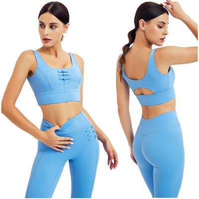 China New Design Chinese Style Breathable Yoga Clothes Booty Lift Gaiters And Sports Bra Set for sale