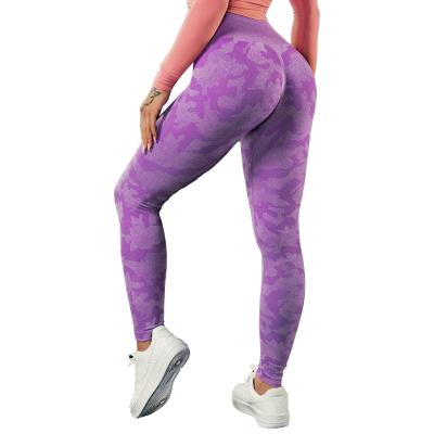 China Breathable High Waisted Camouflage Seamless Pants Butts Crac! crack! Sports Gym Tights Workout Yoga Leggings For Women for sale