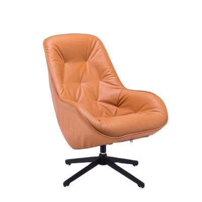 China Removable PU Cover Fashion Comfortable Design Orange Luxury Leather Lounge Chair for sale