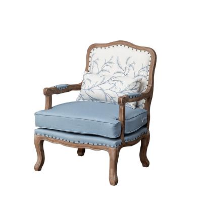 China (Other)Adjustable Vintage Upholstered Accent Dining Chair French Wood Lounge Accent Chair With Arms for sale