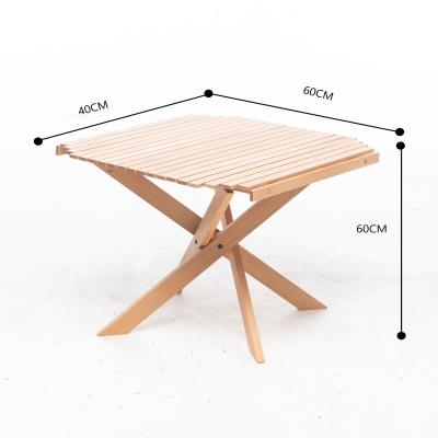 China Outdoor Folding Picnic Tea Yard Camping Beech Easy Carry Wooden Table for sale