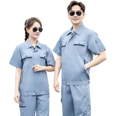 China Soft/Breathable/Wear-Resistant Summer Worker Car Repair Working Clothes Short Sleeve Jackets And Pants Construction Clothes for sale