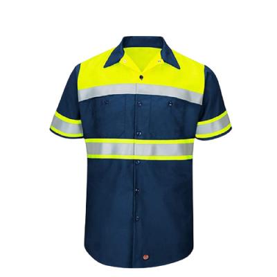 China High Quality Water Proof Mens Construction Breathable Short Sleeve High Visibility Work Shirts for sale