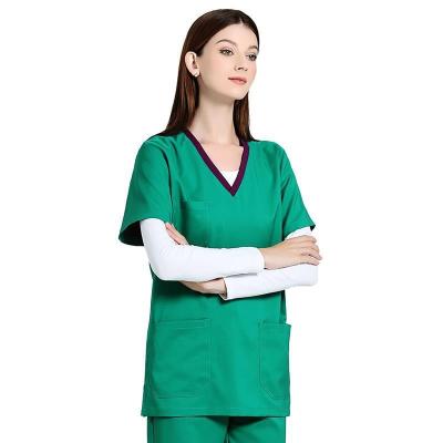 China Recycle Stretch Custom Spandex Stacked Pants Nurses Hospital Uniforms Nursing Scrub Suit Uniforms Tracker Women Scrub Sets Uniform for sale