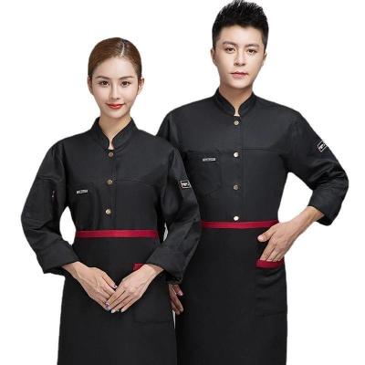 China Eco-friendly Pure Cotton Chef Uniform Kitchen Bartender Uniforms Cook Chefs Clothing Coat Apron Chef for sale