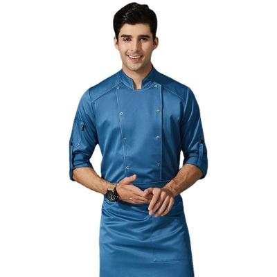 China Reusable Male Chef Uniforms Kitchen Supply Short Sleeve Long Sleeve Cooking Coveralls for sale