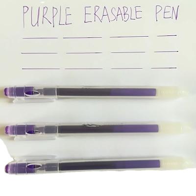 China 0.7mm Normal Purple Gel Erasable Pen With Clear Plastic Eraser Tube Pen Heat Erasable Marker School Magic Rub Pen Stationery for sale