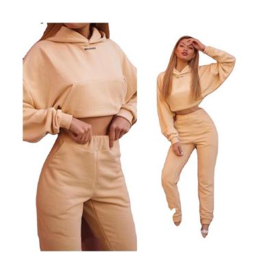 China Anti-pilling Women's Winter Wear 2 Piece Set Loose Womens Tops Tracksuits Hoodies Casual Pants Two Piece Set for sale