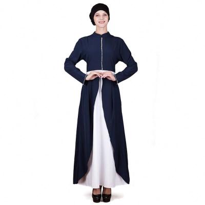 China Muslim Abaya Long Splicing Dress Classic Arabic Formal Casual Daily High Waist Latest Design With Pearl for sale