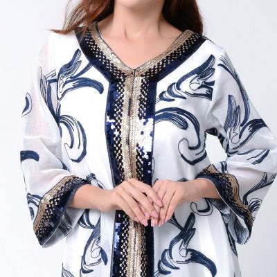 China Zipper Up Sequin Embroidered Causal Muslim Islamic Women Dubai Abaya Dress for sale