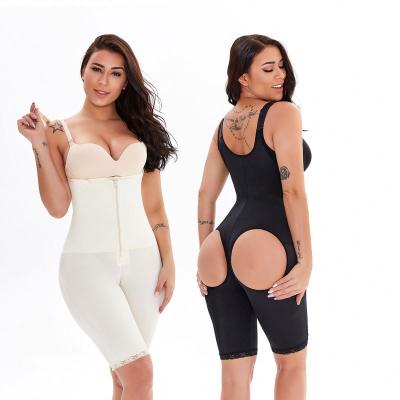 China New Arrival Fajas Colombianas Antibacterial Women Reductoras Shaper Plus Size Waist Trainer With Zipper for sale