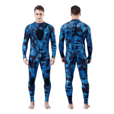 China 3mm Antibacterial Neoprene 1 Piece Zipper Back Print Diving Suit Camouflage Camouflage Spearfishing Mens Wetsuit for sale