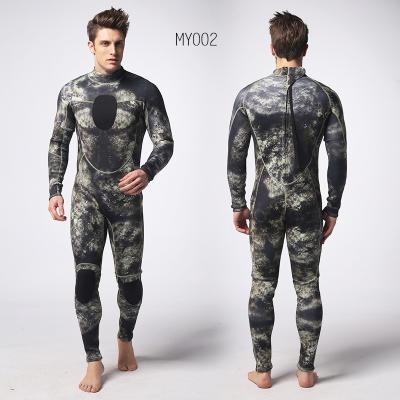 China Hot Sale Antibacterial Spearfishing 3mm Neoprene Wetsuit Camouflage Diving Suits Back Zipper Men Surfing Suit for sale