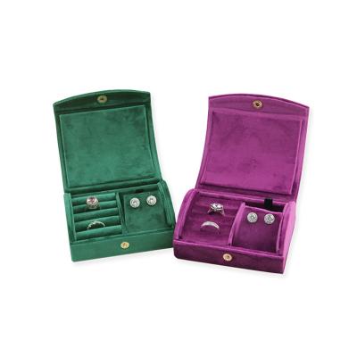 China Cheap Recyclable Custom Made PU Leather Earring Lady Logo New Product Small Travel Jewelry Storage Box for sale